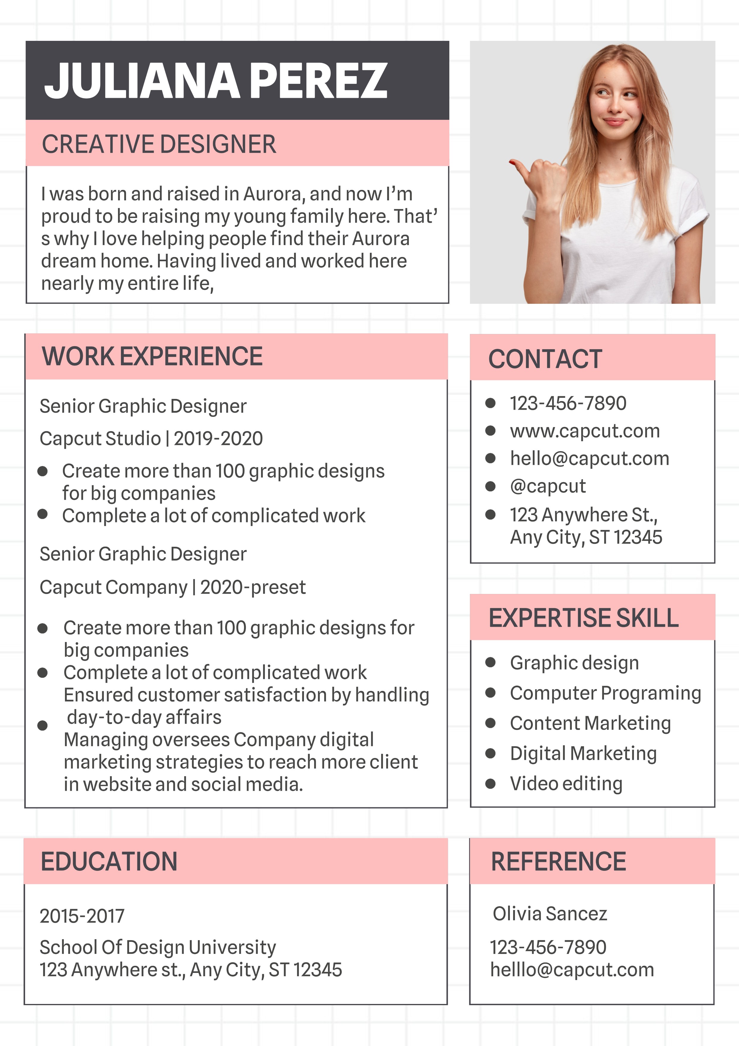 Business Resume Creative Designer