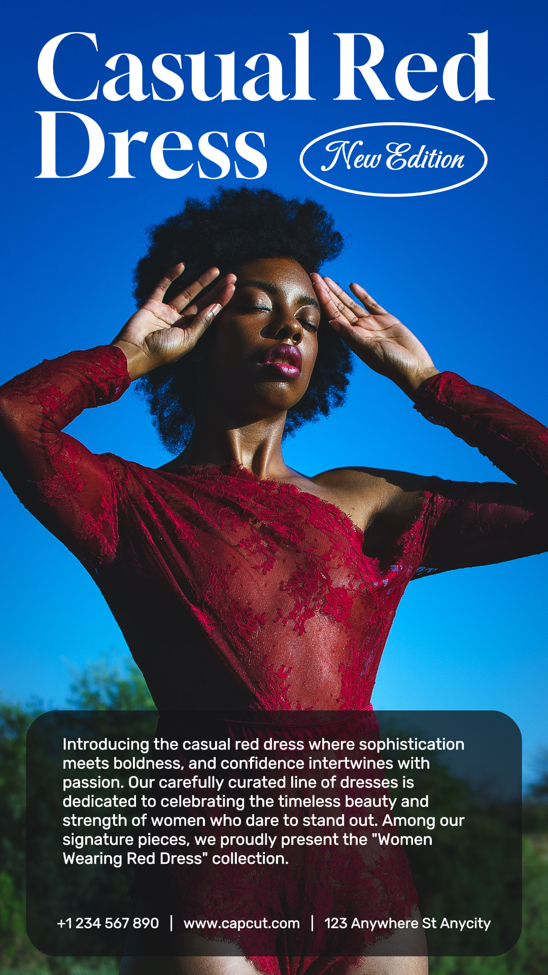 Lässiges rotes Kleid Promotion Instagram Story