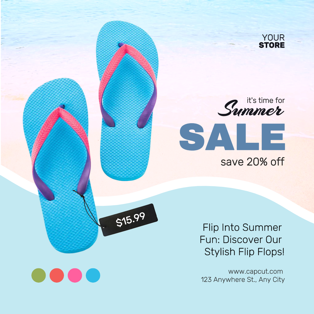 Clothing and shoes - Marketing Poster flip flop