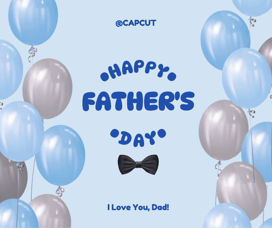 Saludo Feliz Día Del Padre Tema Azul De Facebook