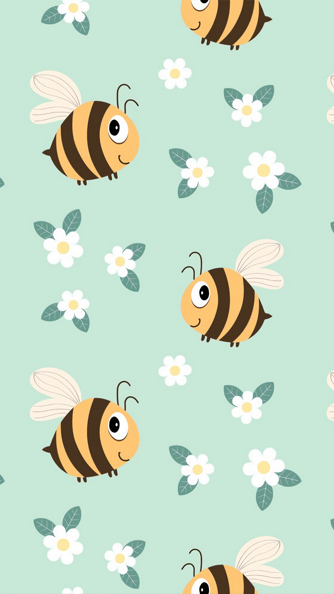 Fondo de pantalla Flor Abeja Blanco Verde Ilustración Dibujos animados