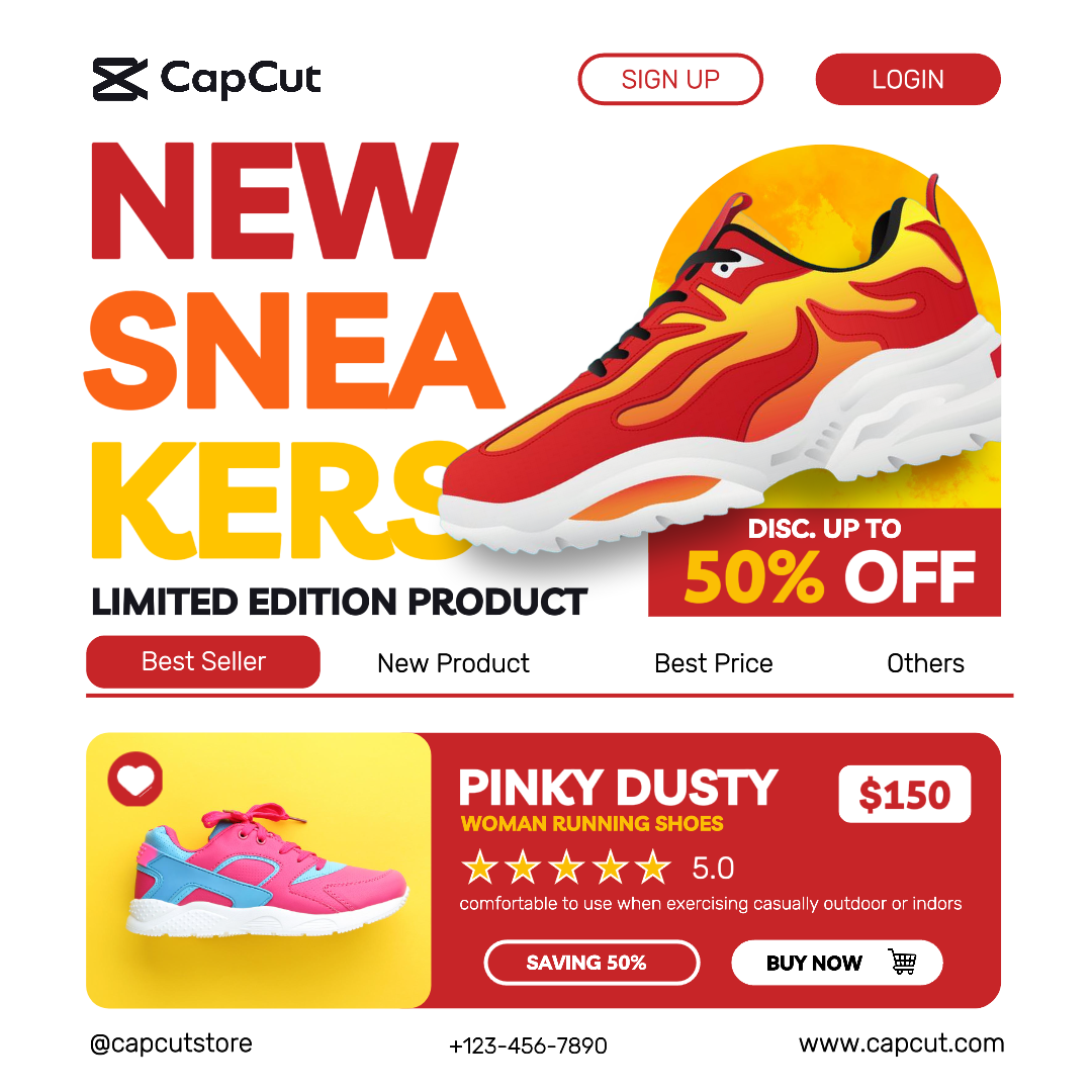 Promotion d'affichage du produit Sneakers Post Instagram