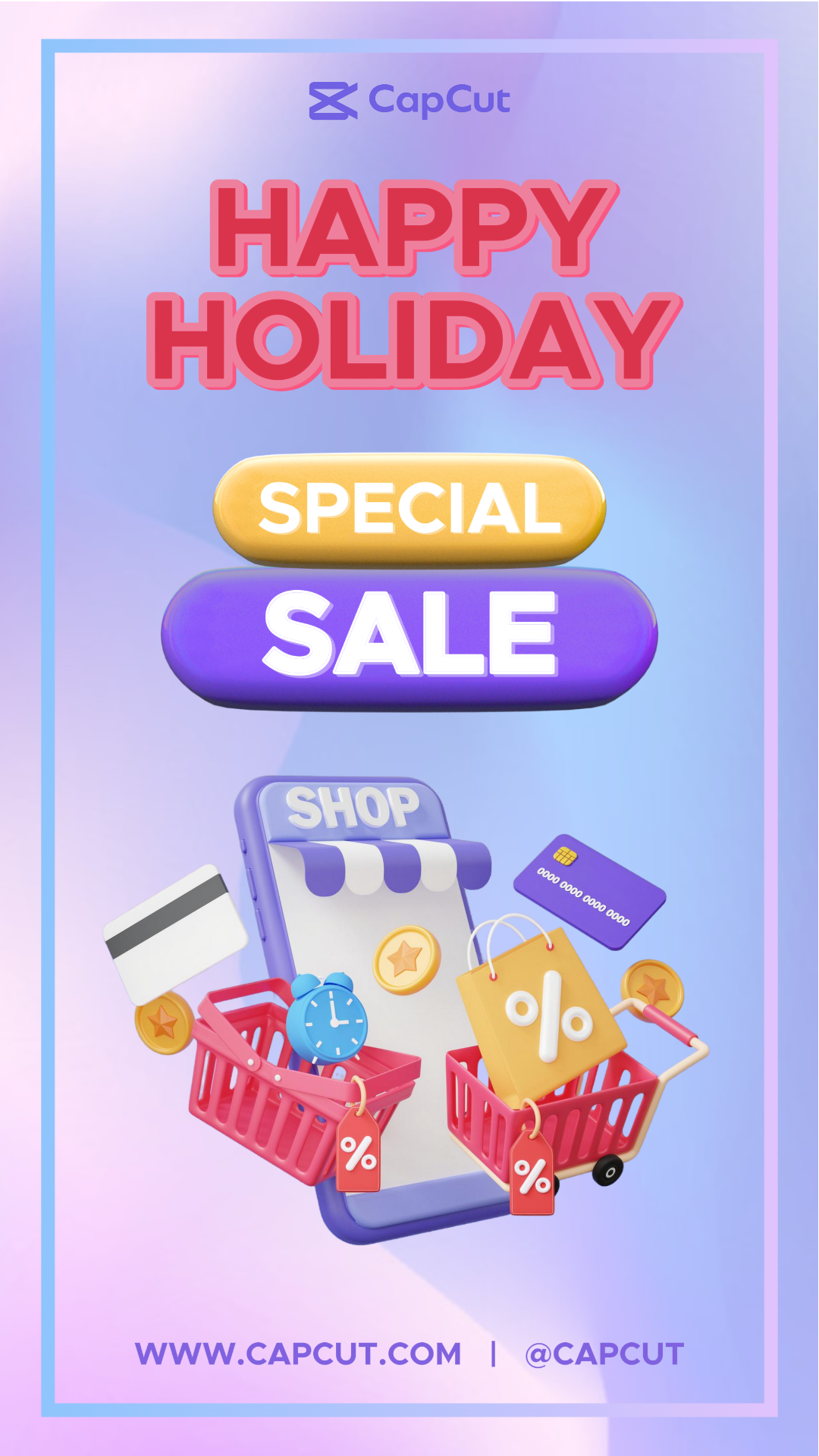 Promotion de vacances Instagram Story Style 3D