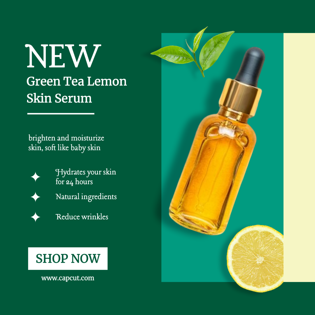 New Skin Serum Instagram Post Green Natural