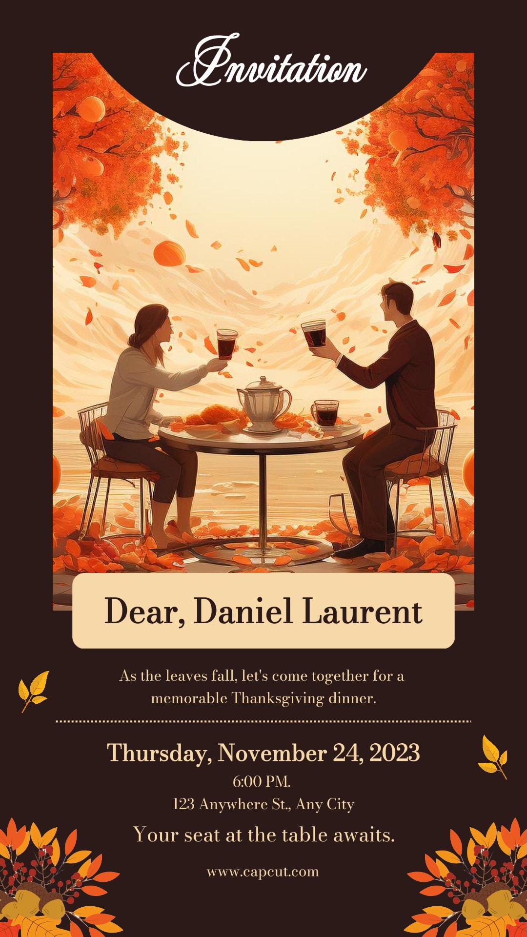 Undangan Pesta Makan Malam Thanksgiving Pos Tiktok