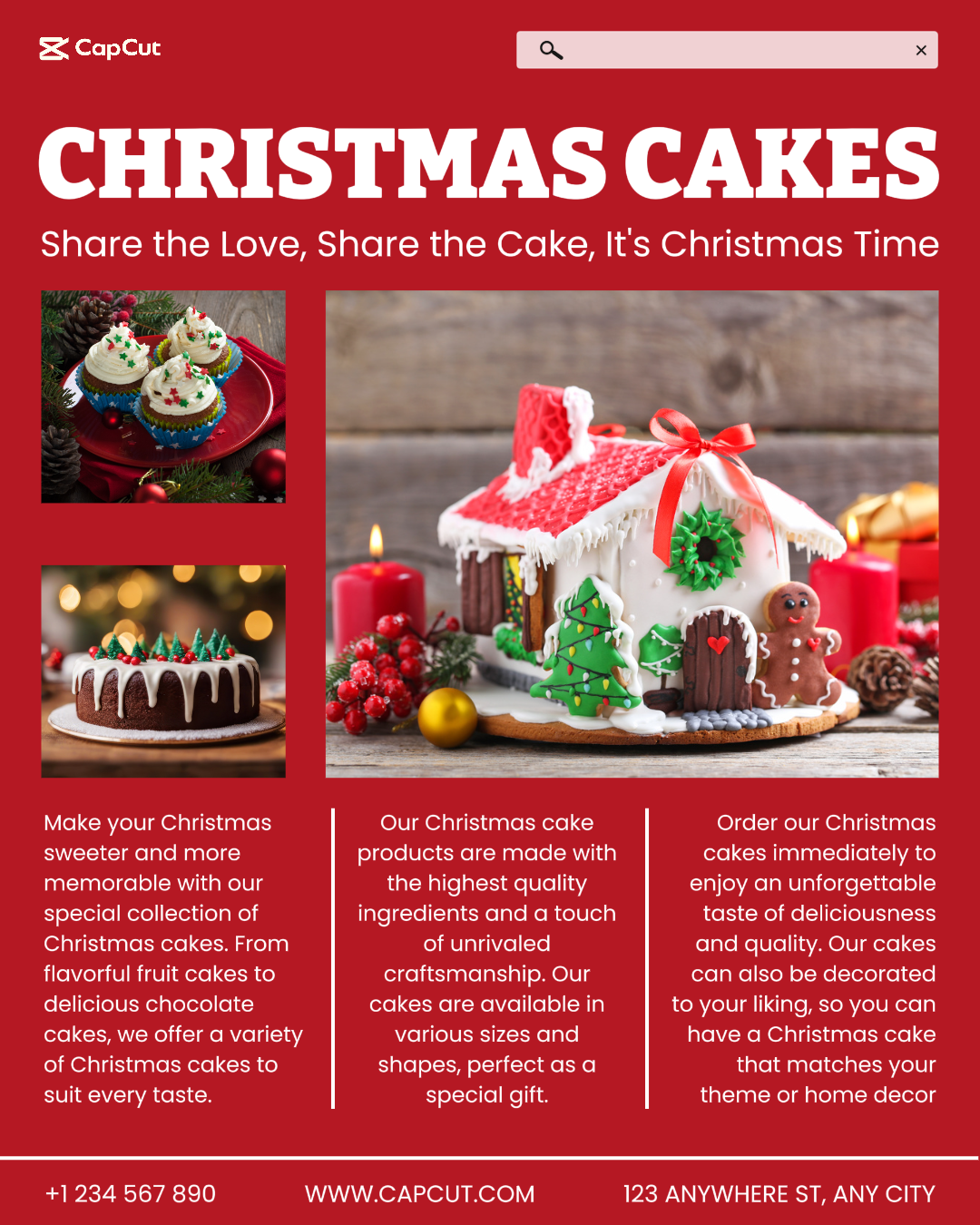 Tampilan Produk Kue Natal Potret Instagram