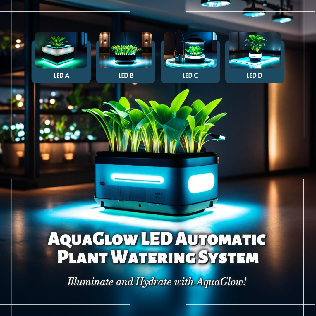 Comercio electrónico Hogar AquaGlow LED Sistema de riego automático de plantas Pantalla de productos