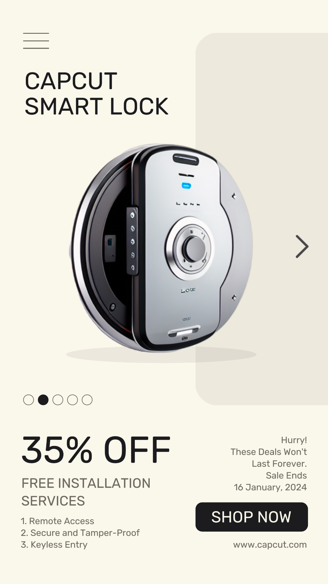 Elektronik Smart Lock Verkauf Instagram Story