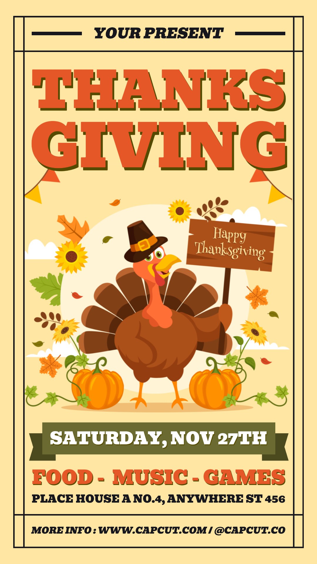 Merci de donner la promotion Instagram Story Cream Flat Minimalist