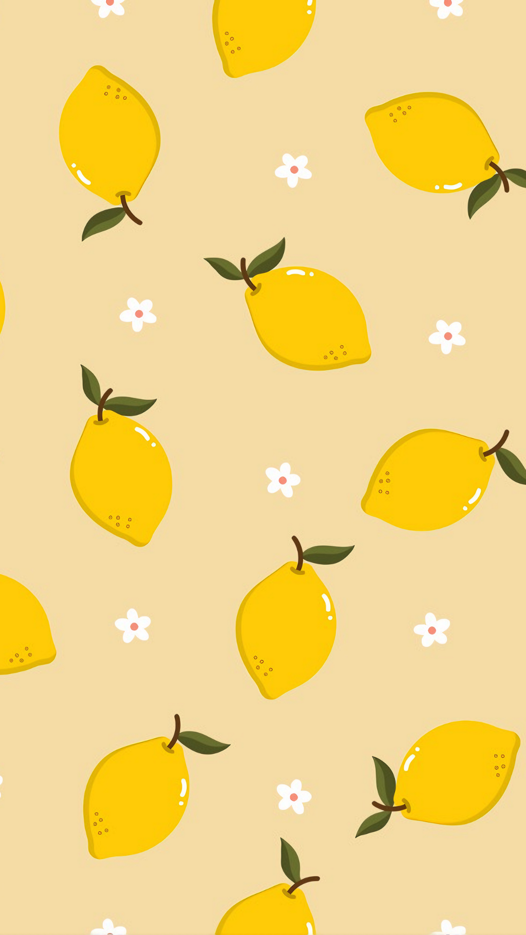 Wallpaper Buah Kartun Ilustrasi Oranye Kuning