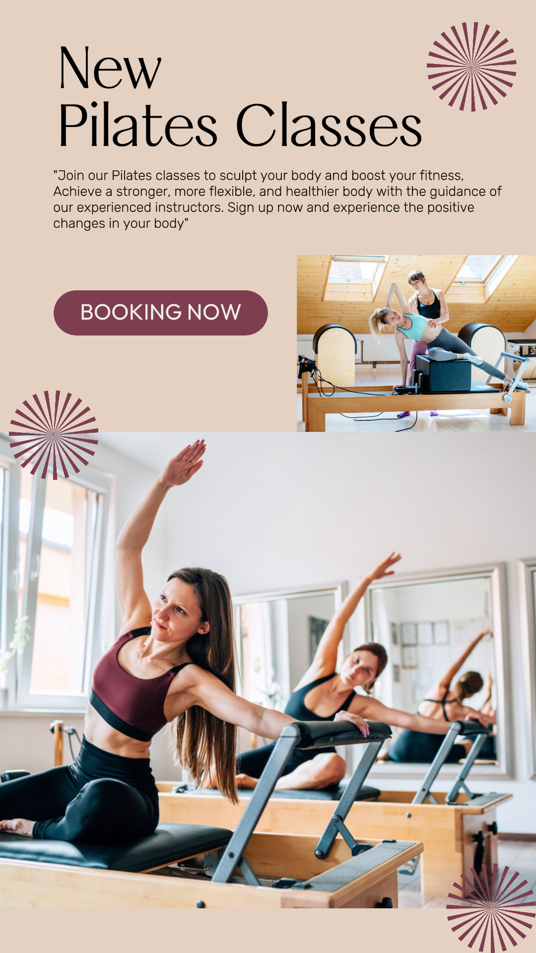 Affiche marketing d'entraînement et de fitness Instagram Story Cours de Pilates