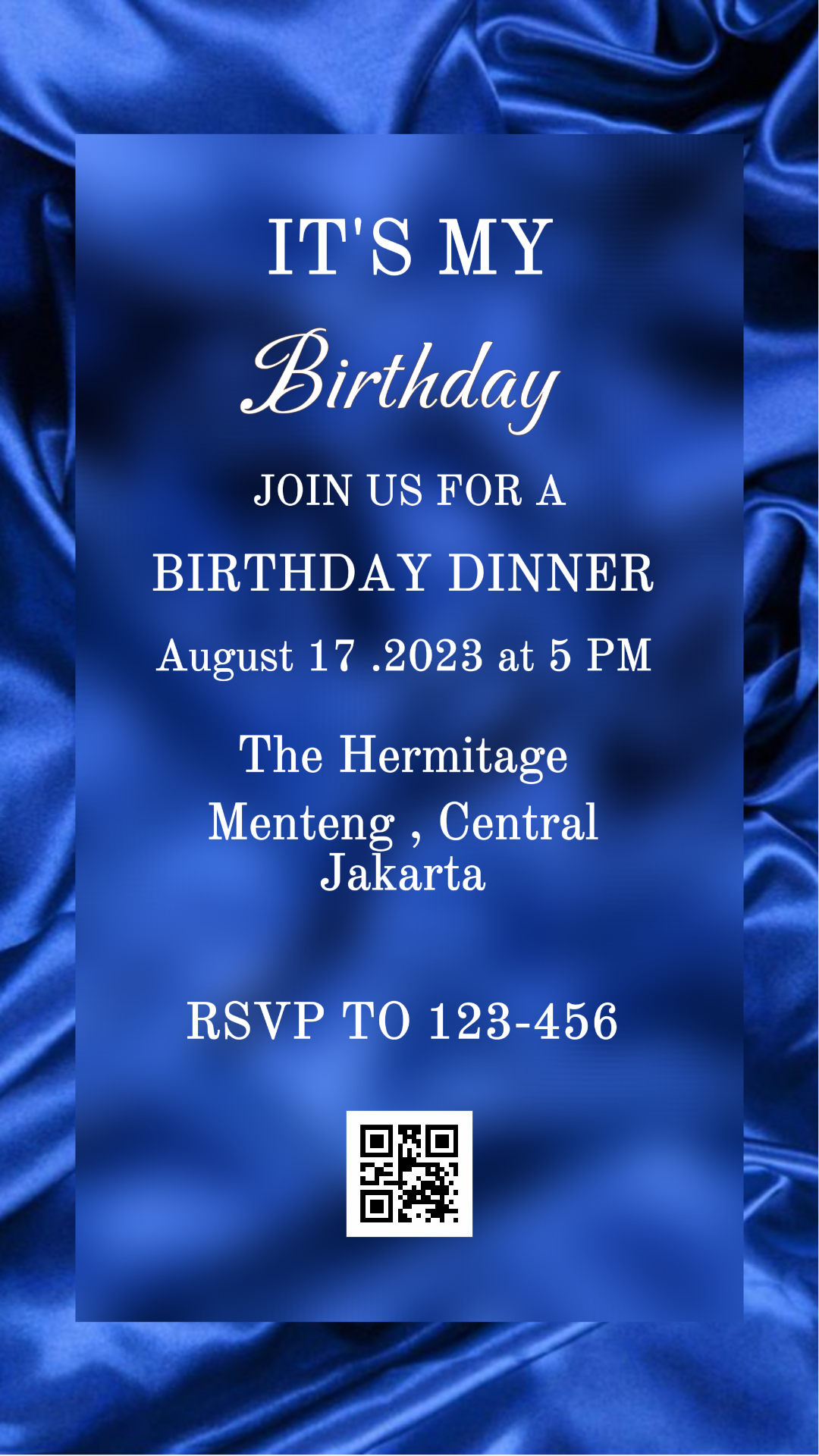 Non-Marketing Invitation Birthday Blue Saphire 