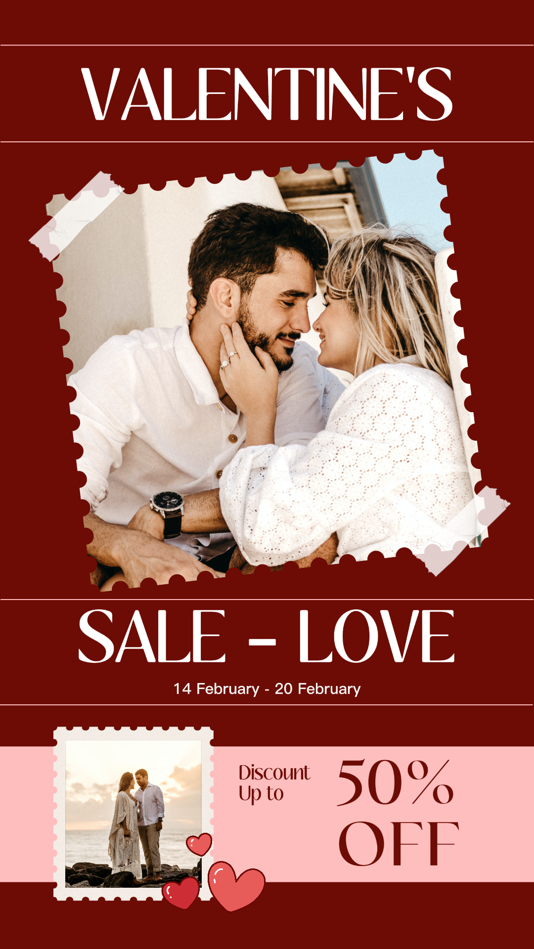 Paar Mode Verkauf Instagram Story Rot