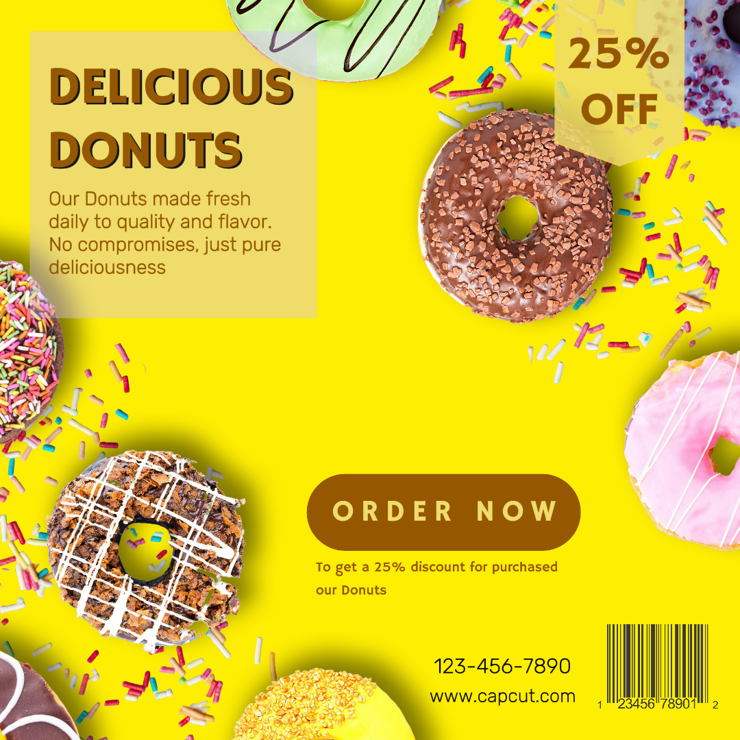 Food and Brevery Delicious Donuts Instagram post