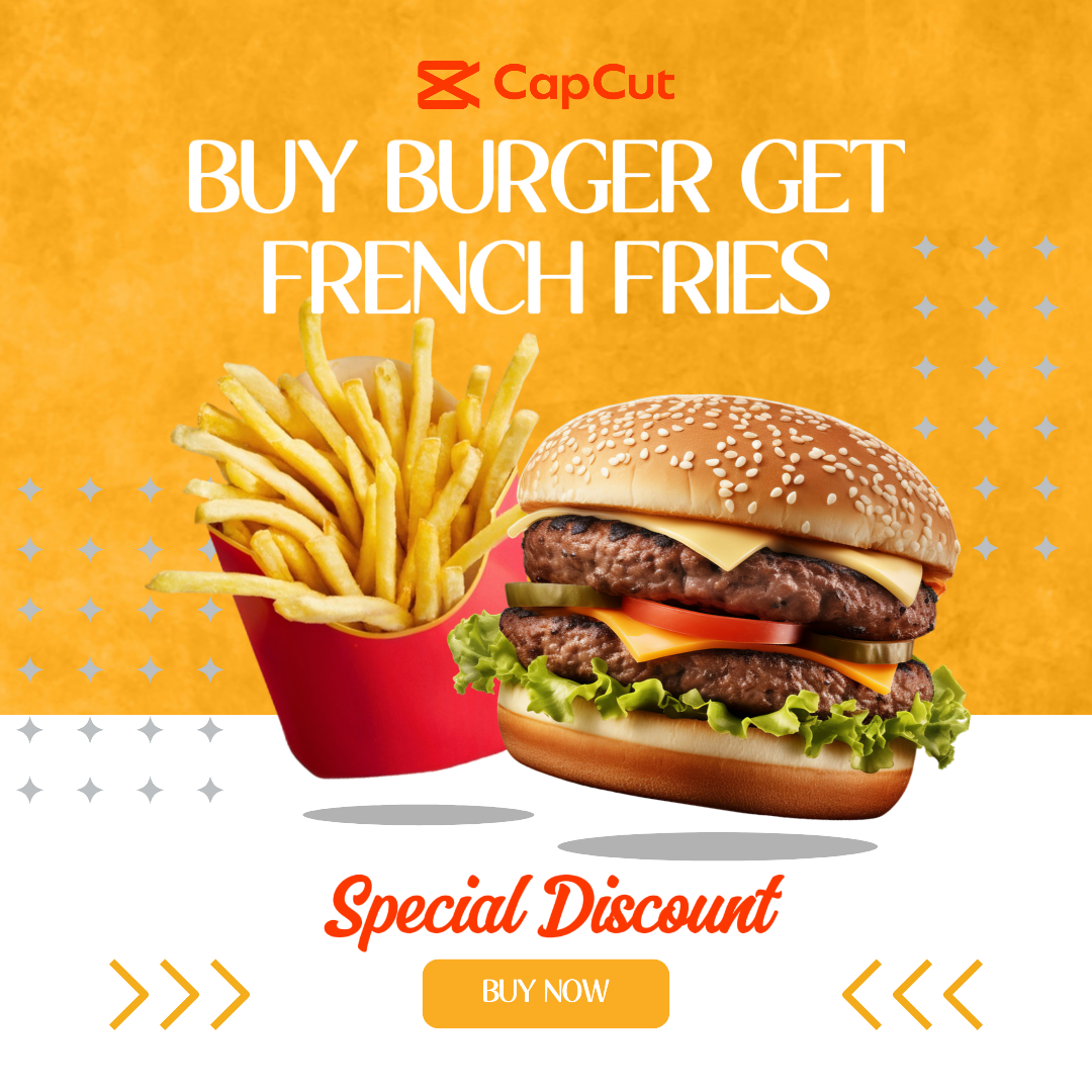 Food And Beverage Marketing Poster Burger Sale Instagram Post Modern Stye