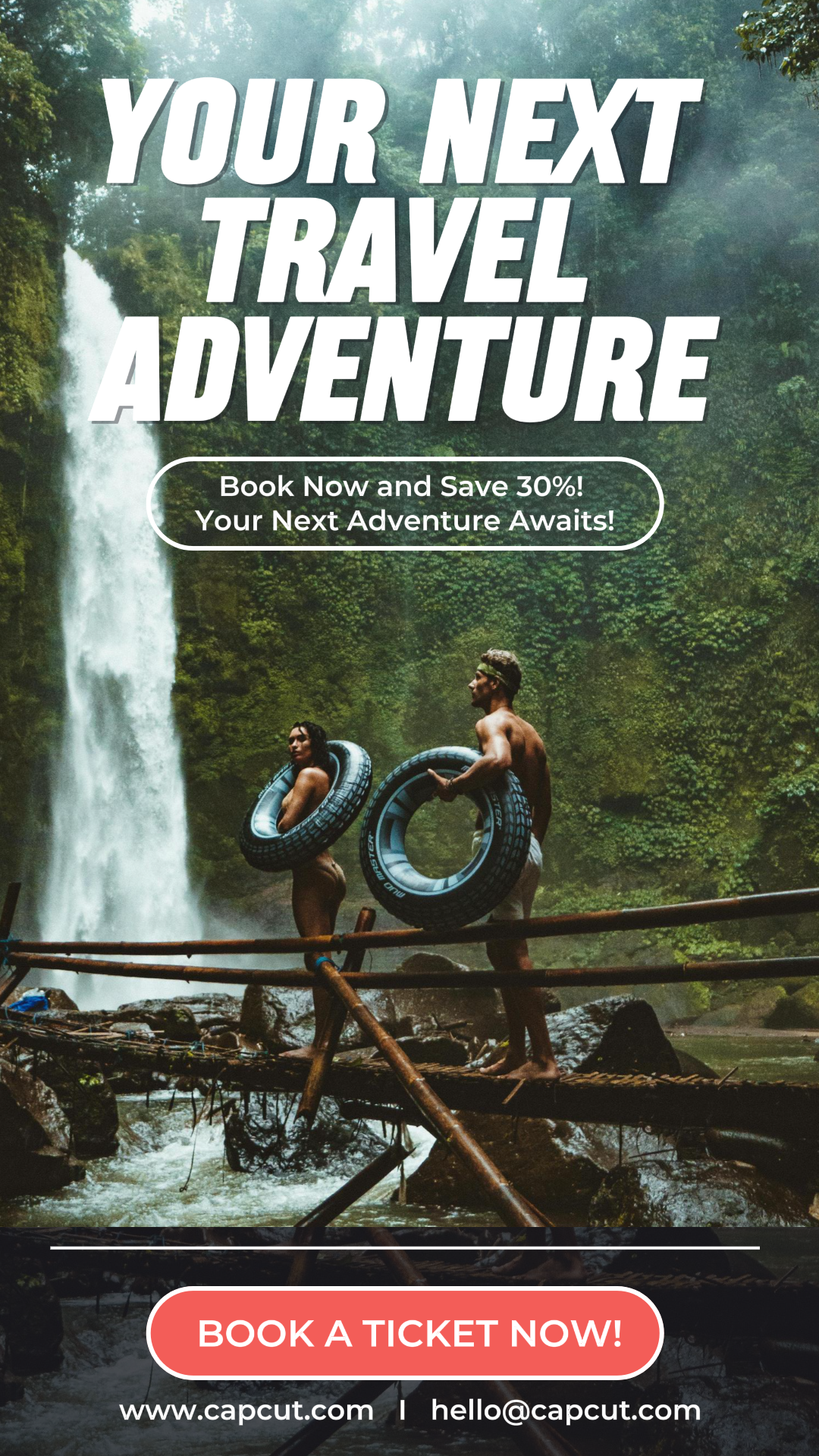 Pôster de marketing de viagens História do Instagram Sua próxima aventura de viagem