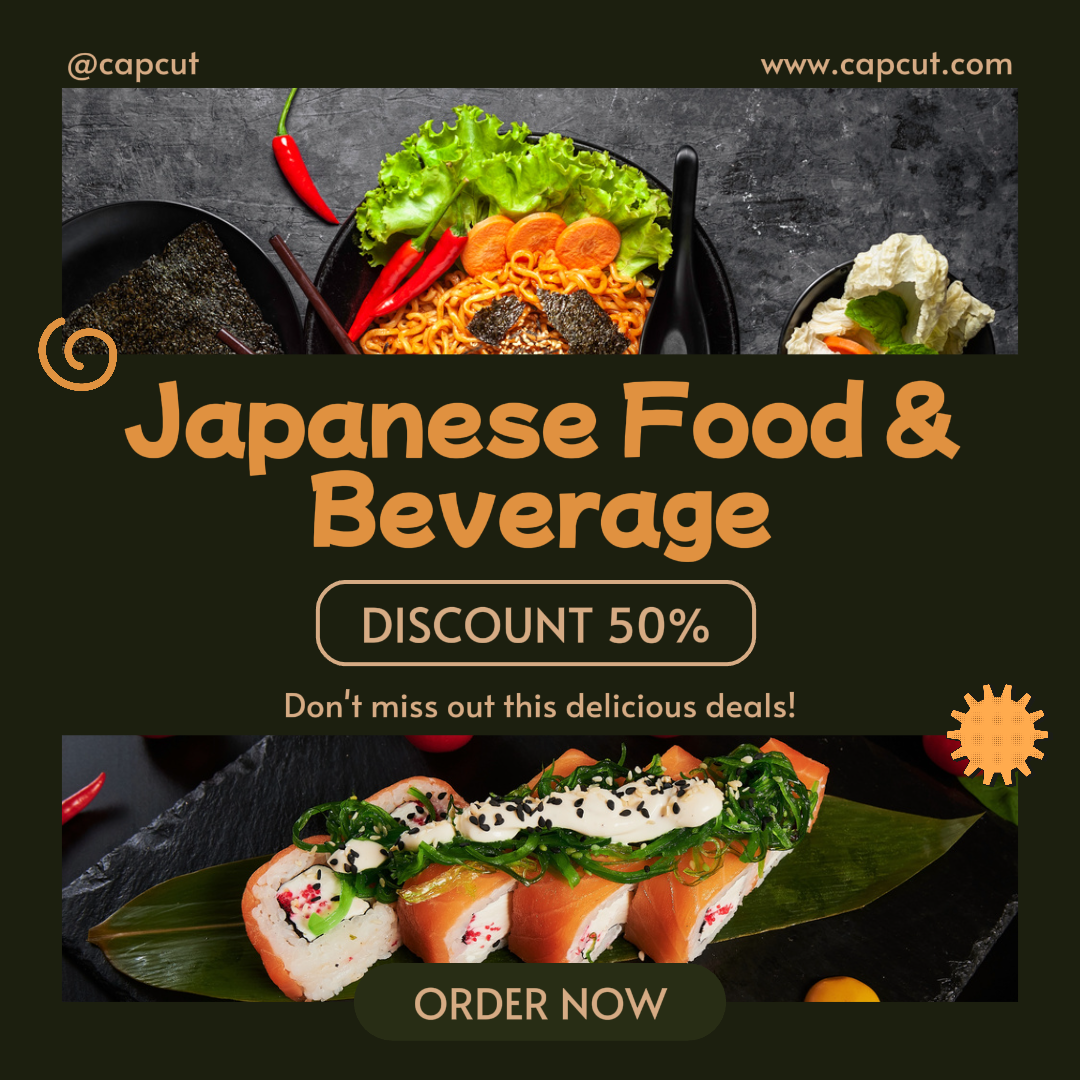 Food and Beverage - Marketing Poster Instagram Post Japanese Food and Beverage Discount