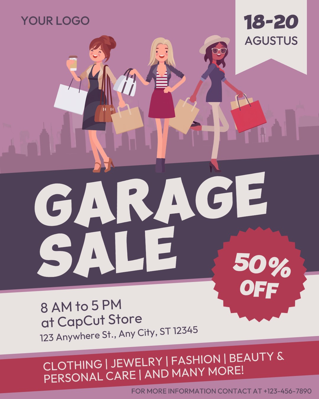 Promoção de eventos de compras de venda de garagem