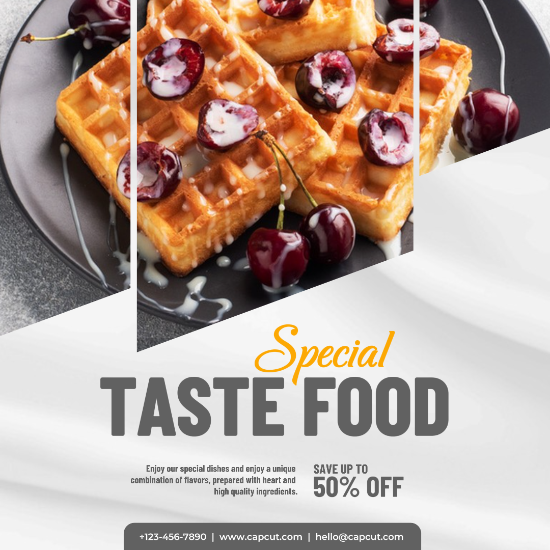 Taste Food Promotion Verkauf Instagram Post Grau Minimalistisch