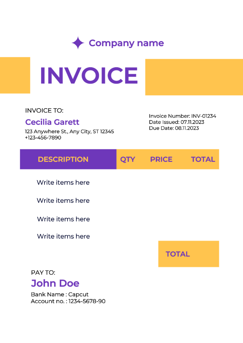 Faktur Ungu dan Kuning