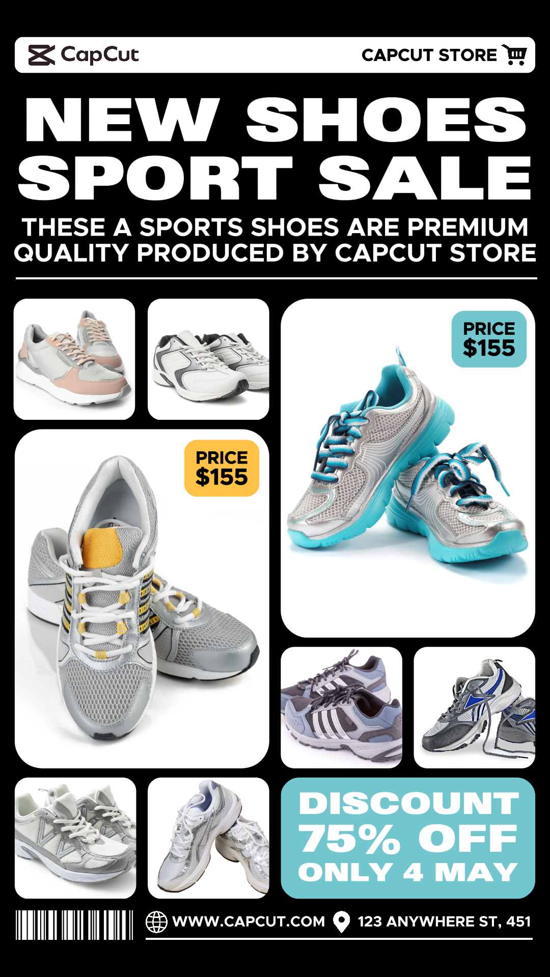 8 Multi-produto Imagem Sapatos Promoção Desporto Promoção Instagram Story