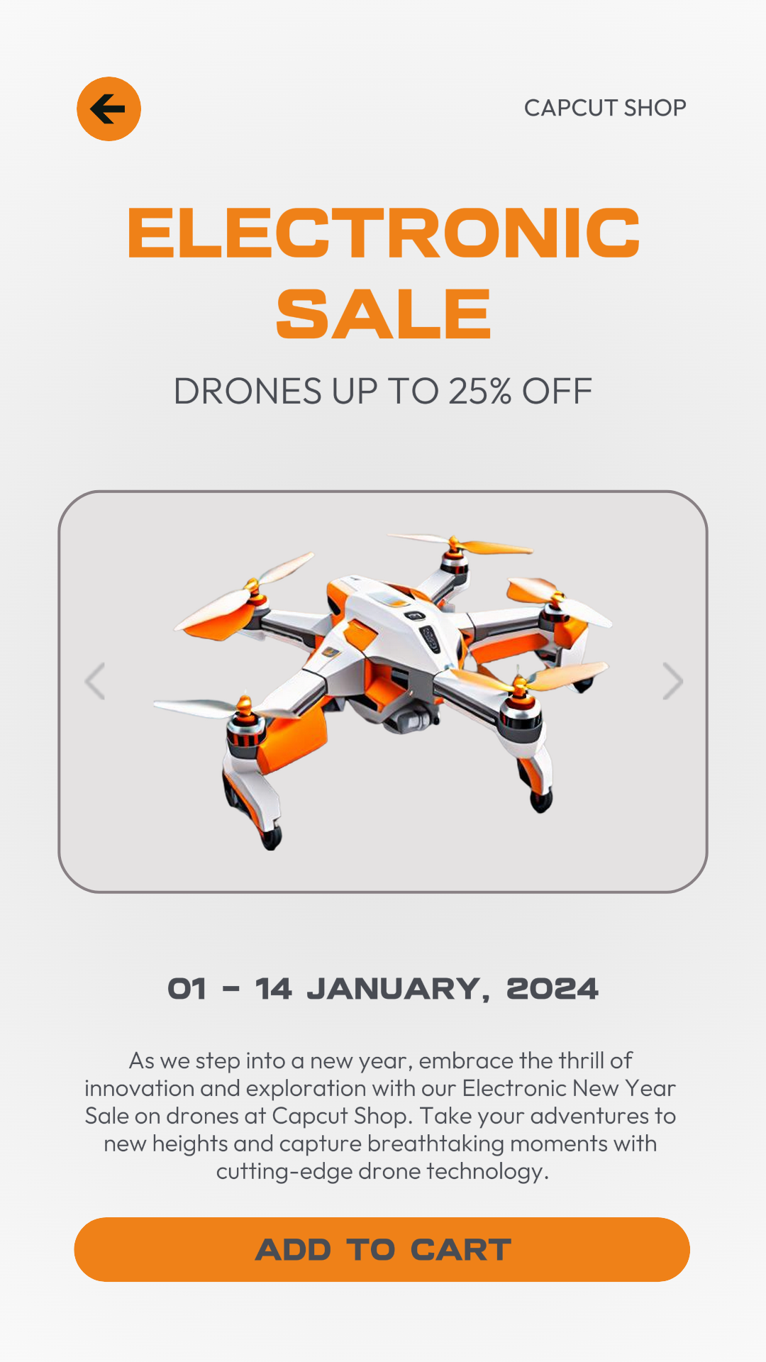 História do Instagram da Promoção de Drone Eletrônico