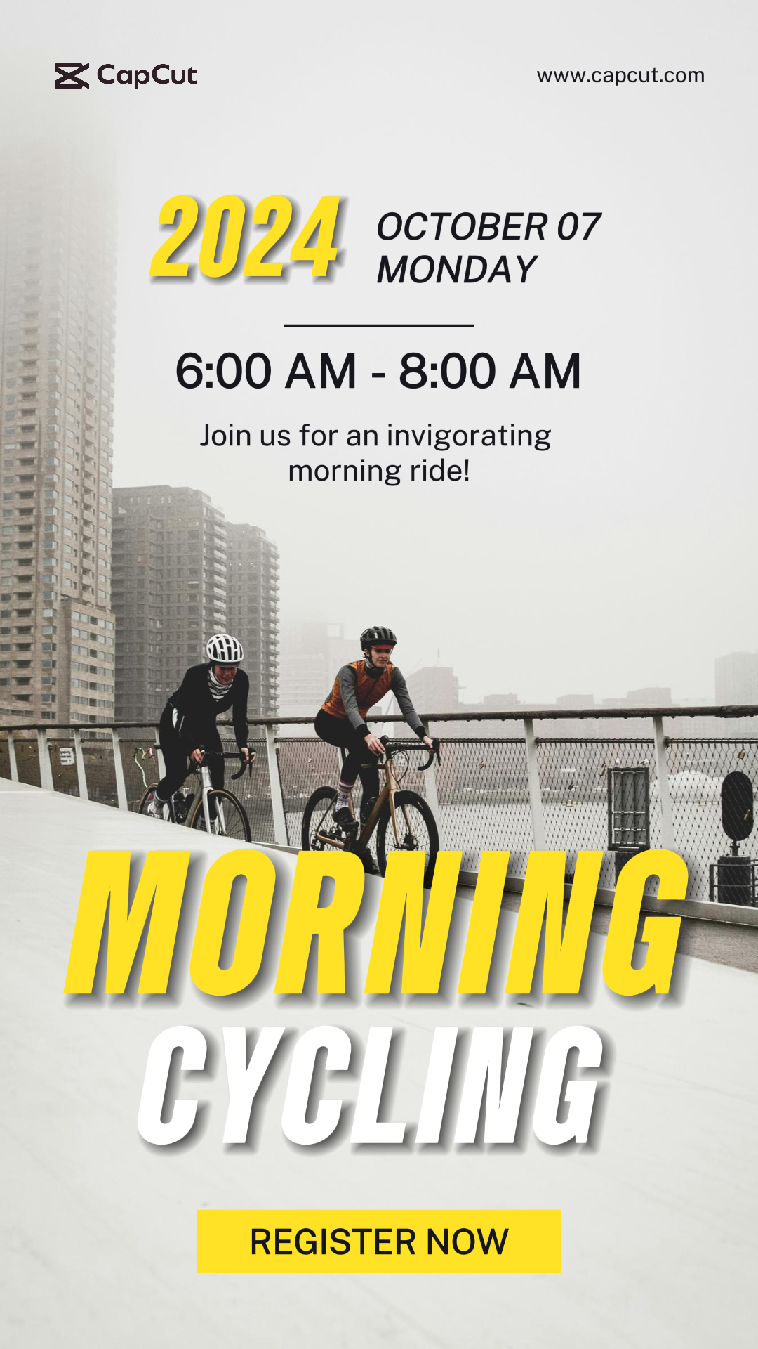 Sports and Match Marketing Poster Cycling TikTok Yellow Theme