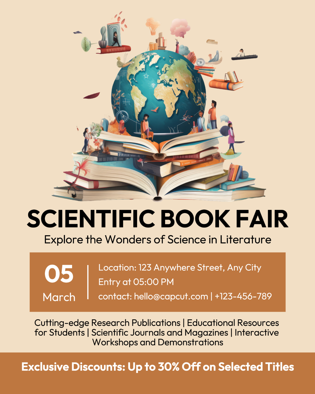 Education Creative Poster Scientific Book Fair