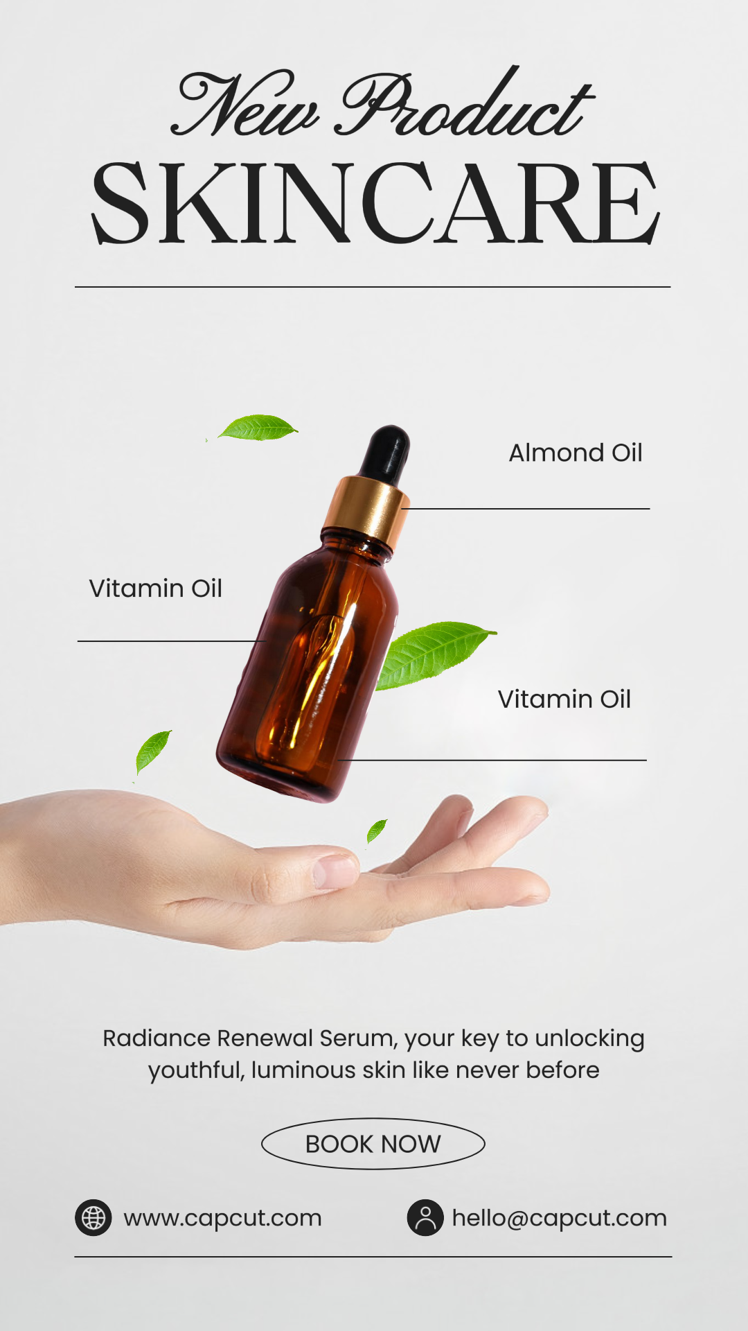 Cartel de marketing de belleza Nuevo producto Cuidado de la piel Historia de Instagram