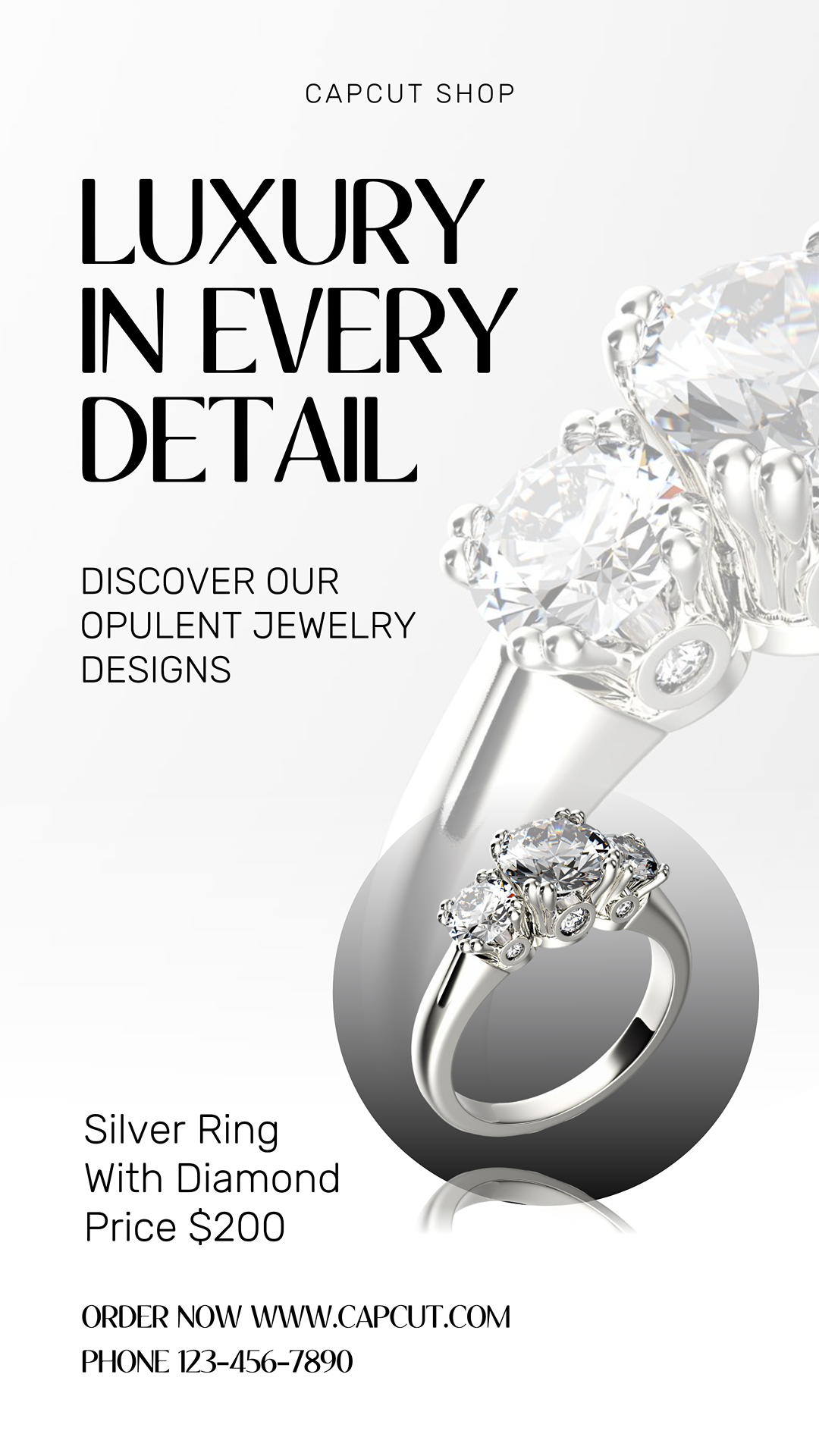 Silver Ring Marketing Poster General Promotion Instagram Story White