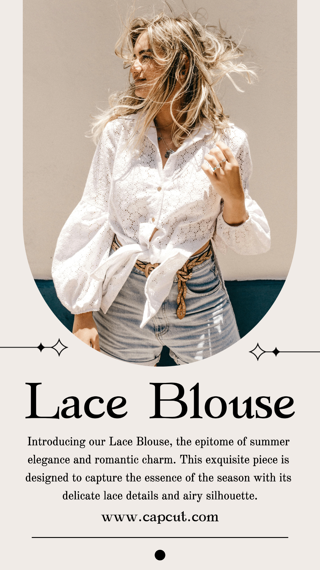 Kleidung und Schuhe Sommer Spitzenbluse Produktanzeige Instagram Story