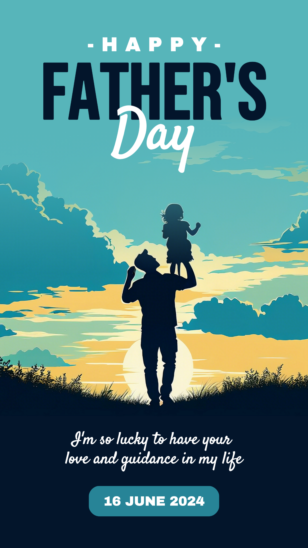 Feliz Día del Padre TikTok Post Azul minimalista