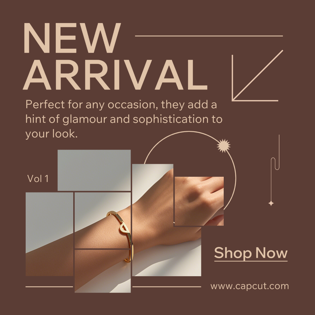 Jewelry and Accessories Marketing Poster New Arrival Instagram Post Gold Bracelet