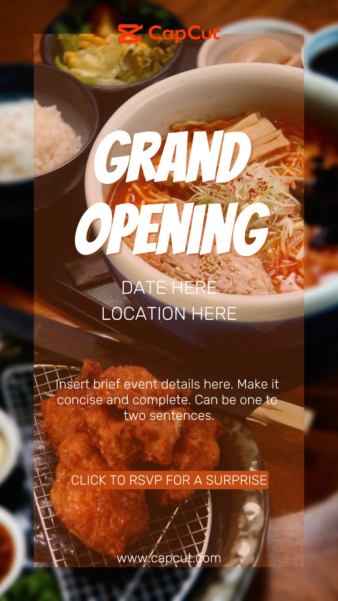 Food and Beverage Restaurant Grand Opening Instagram Story Brown Poster