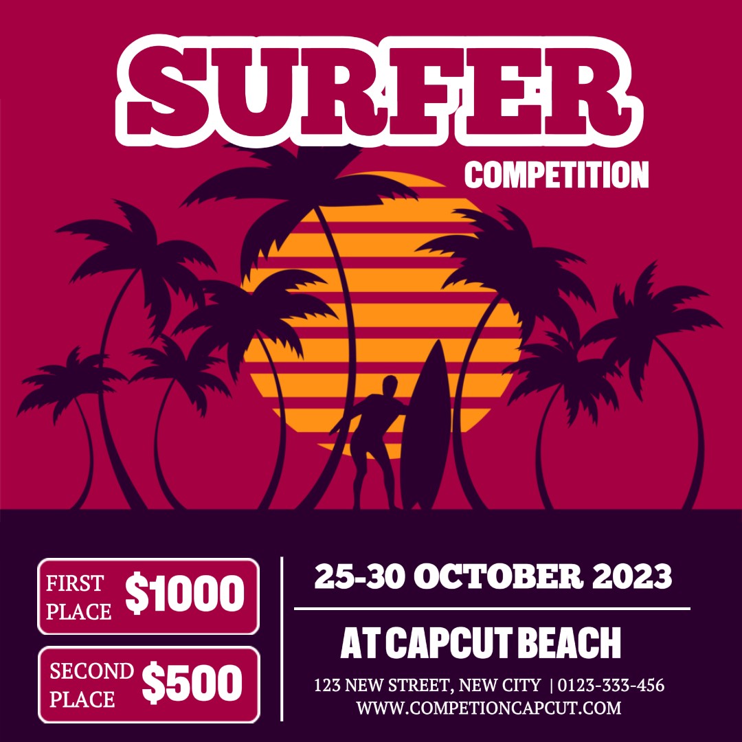 Competición de surfistas publicación de Instagram