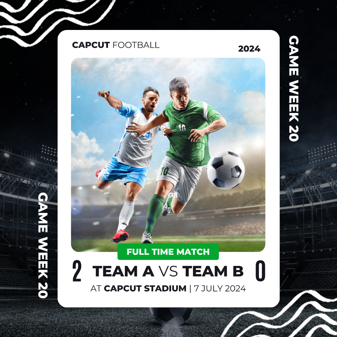 Sport und Spiel Kreatives Poster Vollzeit Spiel Fußball Instagram Post