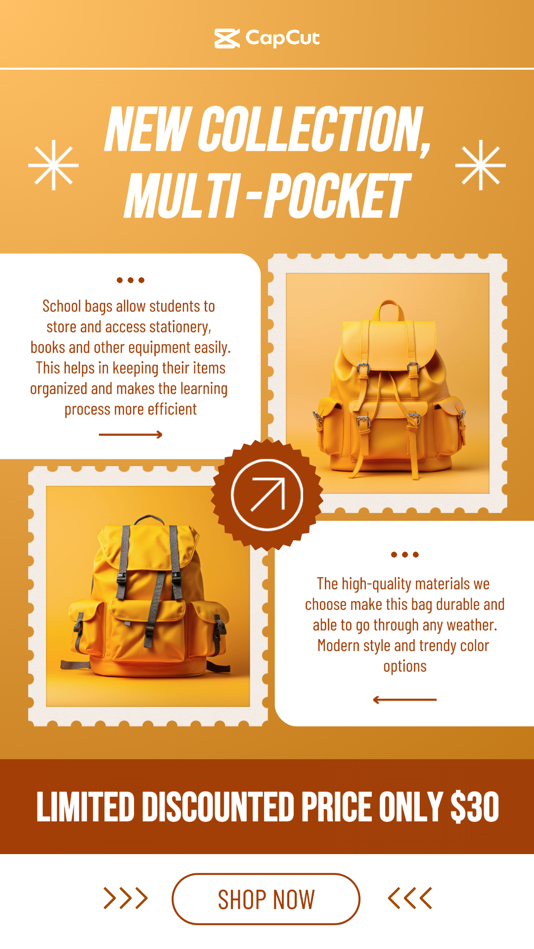 Multi-Pocket School Bag Promotion 