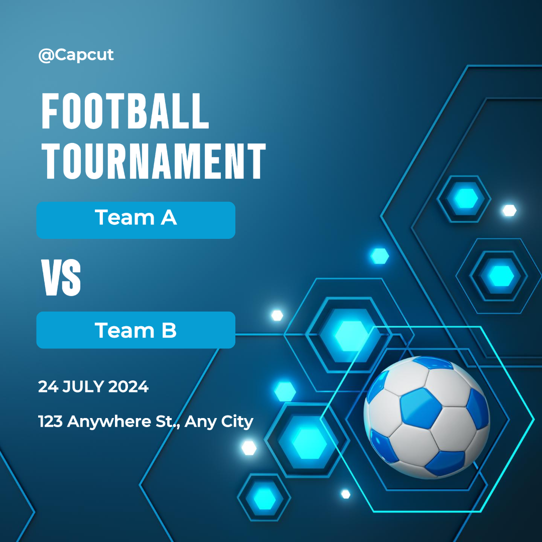 Sports and match Creative poster Football instagram post Blue