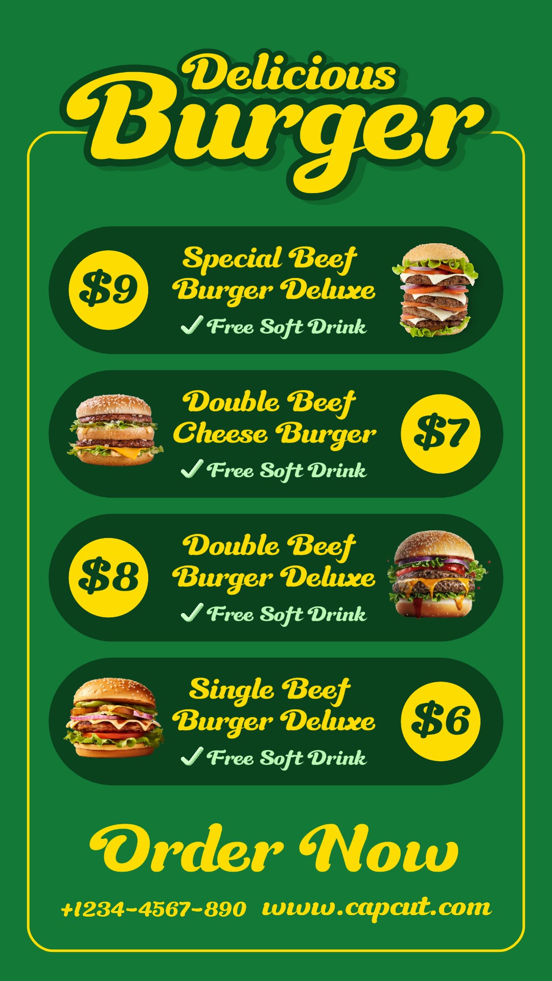 Cerita Instagram Burger Makanan dan Minuman