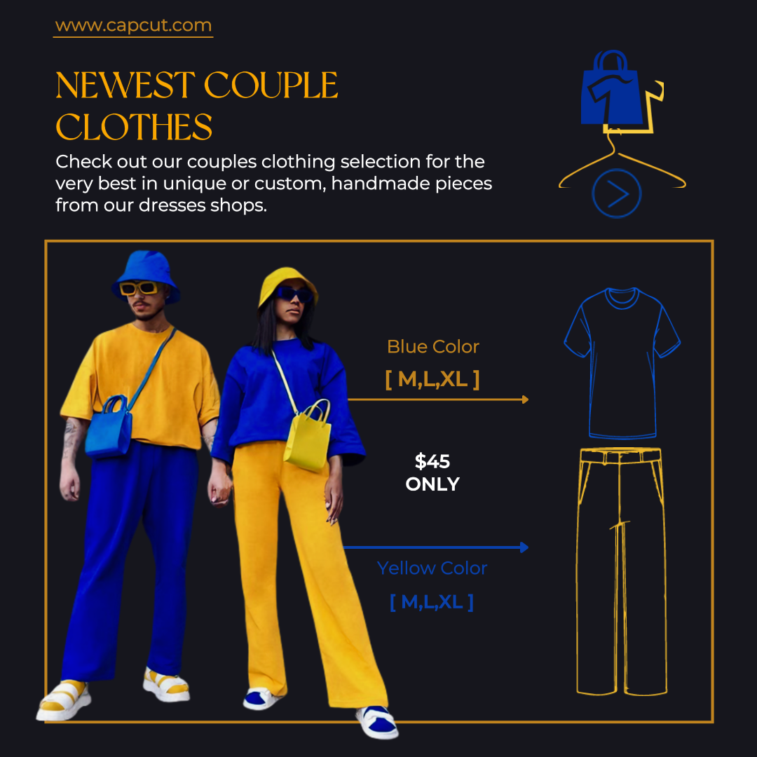 Gaya nada tinggi - Poster Pemasaran - Pakaian dan sepatu - Posting Instagram - Pakaian Pasangan