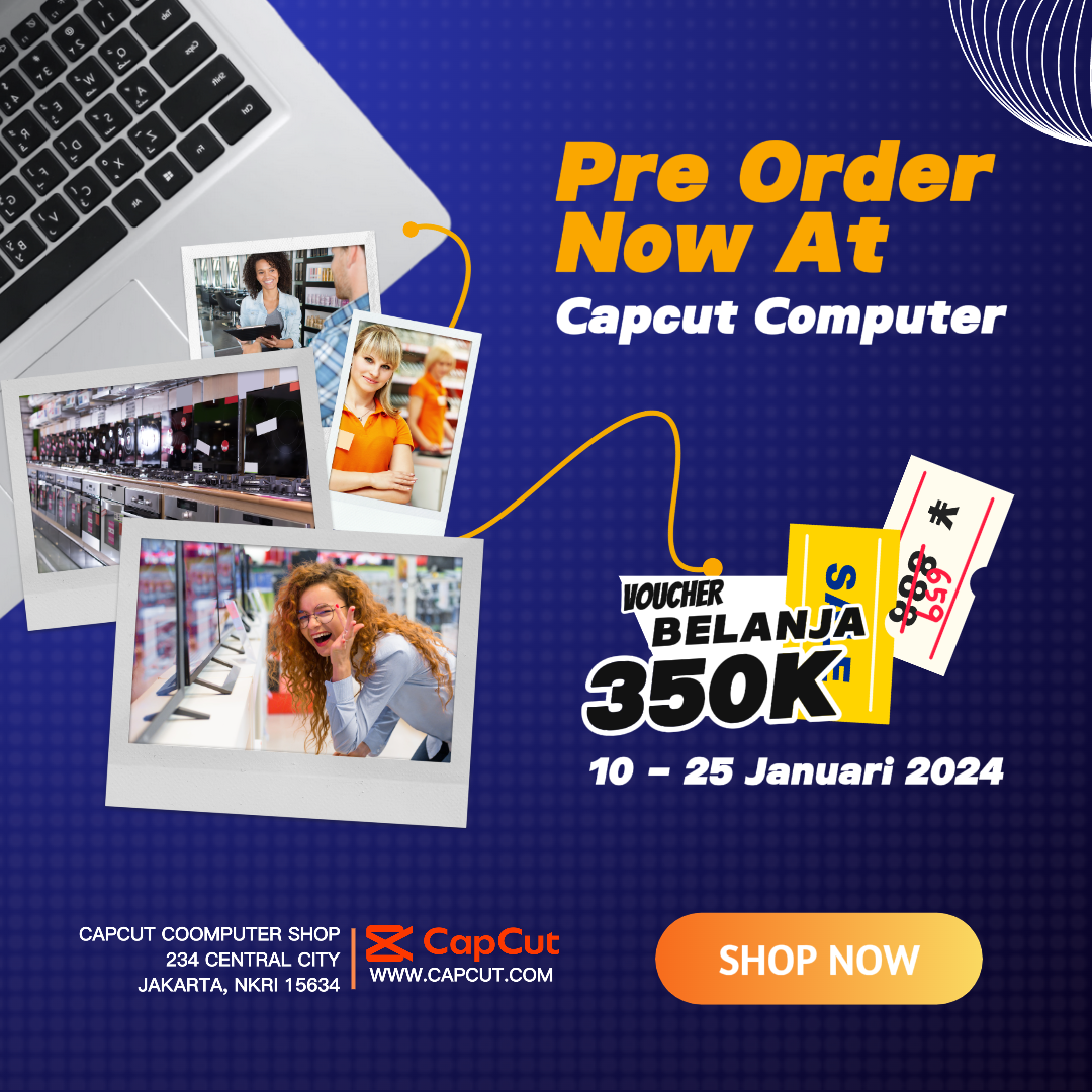 Blue Minimalist Computer Shop Instagram Post