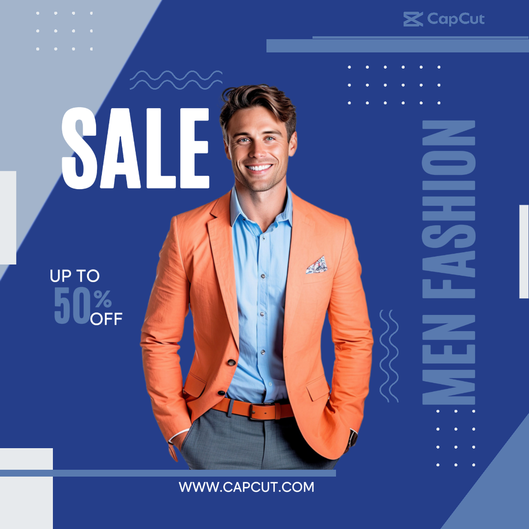 Publicación de Instagram de promoción de moda para hombres