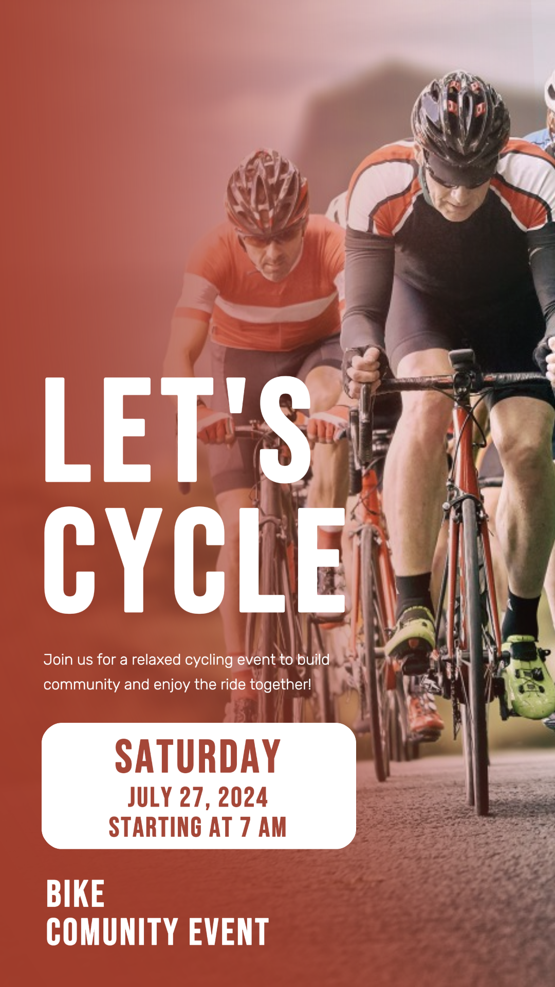 Cartel de marketing de deportes y partidos Historia de Instagram Disfruta montando Cartel