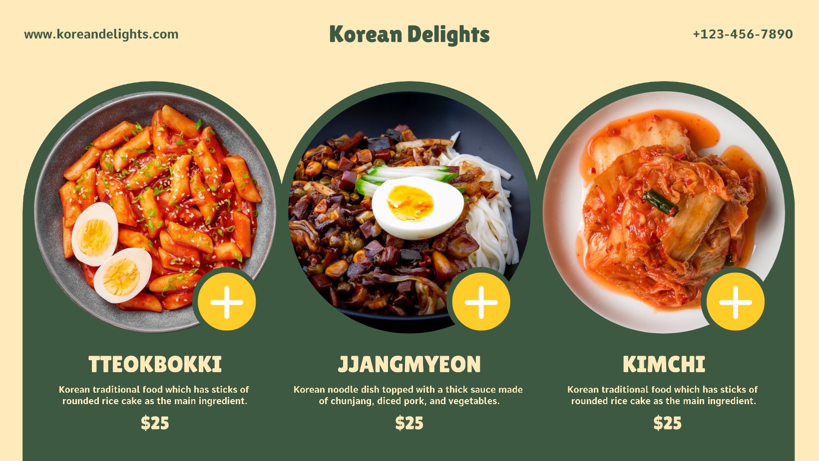 Menu Makanan dan Minuman Tampilan Produk Makanan Korea