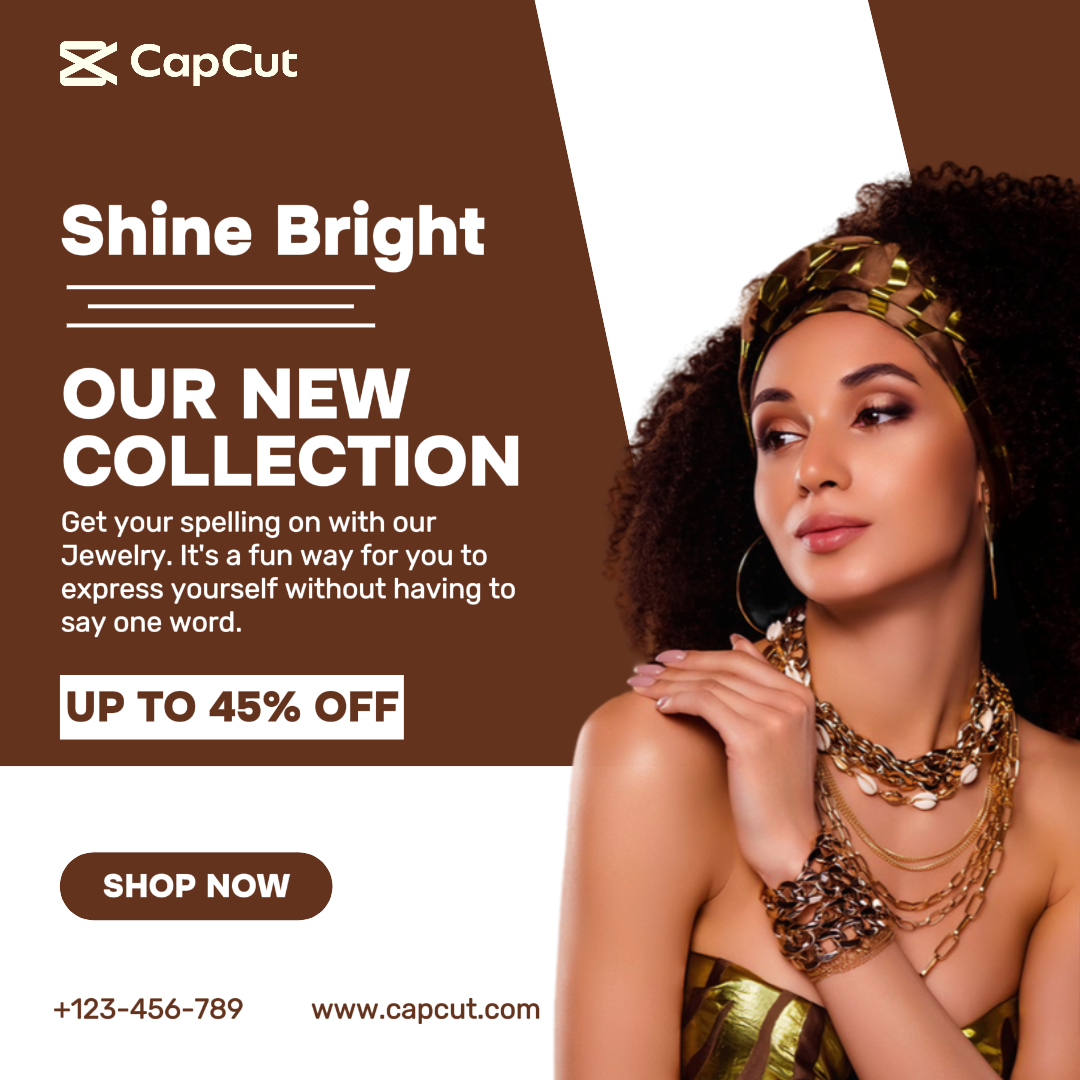 Jewelry and accessories White Brown Jewelry Sale Instagram Post