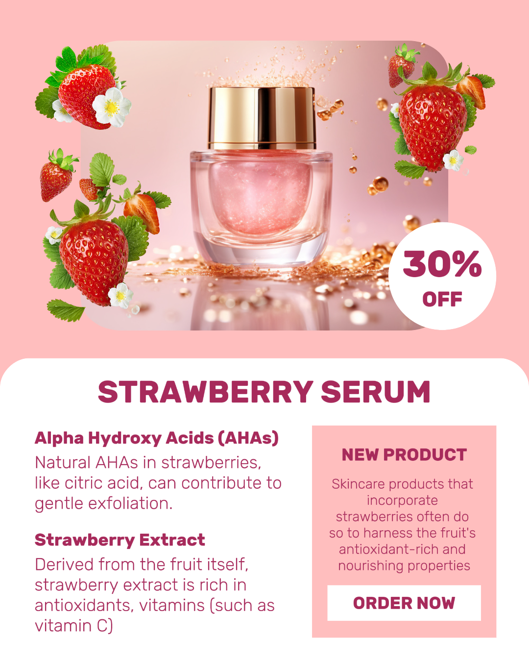 Exhibición De Suero De Fresa De Belleza