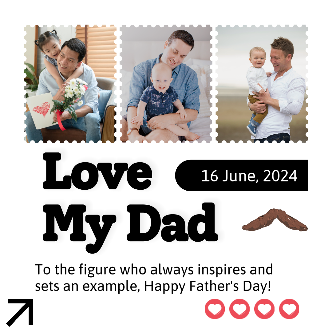Father's Day Creative Poster Simple Love My Dad Instagram Post White