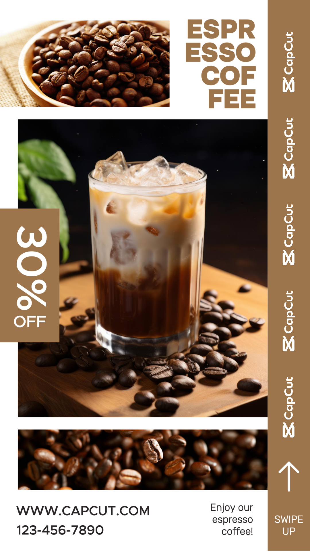 Coffee drink promotion social media story