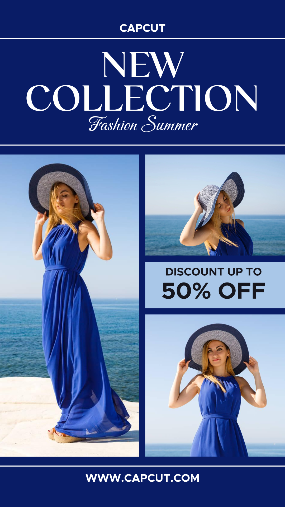 Minimalist Collage Marketing poster instagram Story Clothing  and Shoes  blue