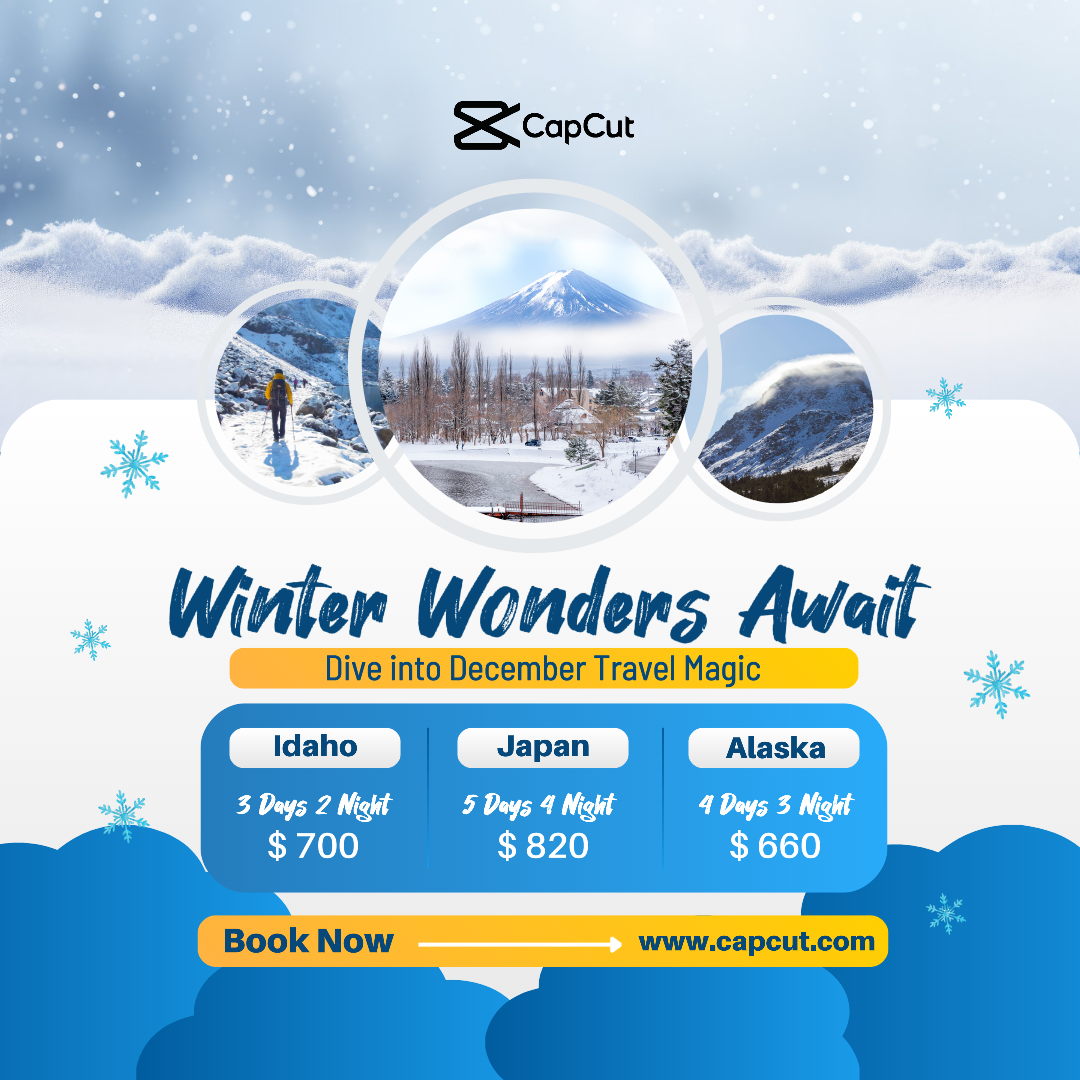 Travel and Tourism Industry Winter Holiday Instagram Post Business Promotion